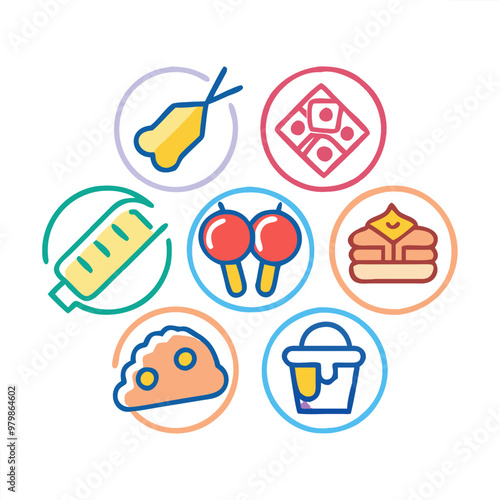 Food vector icon collection