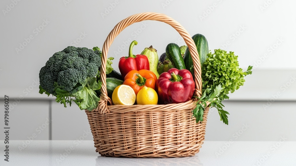 Fresh vegetables in a wicker basket, offering a vibrant mix of colors, perfect for healthy cooking and nutritious meals. Fresh vegetables in a wicker basket, offering a vibrant mix of colors, perfect for healthy cooking and nutritious meals.
