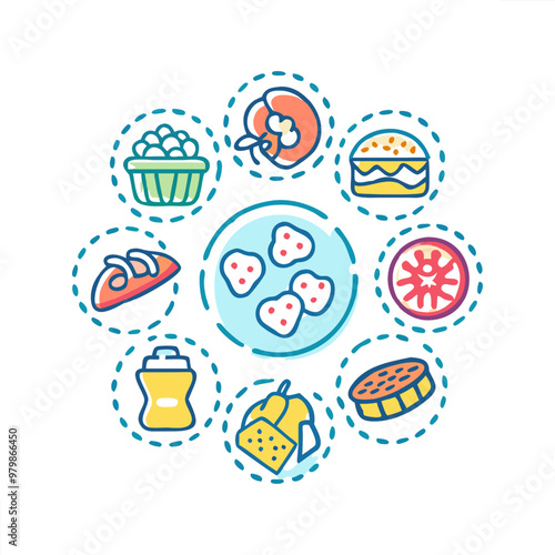 Food vector icon collection