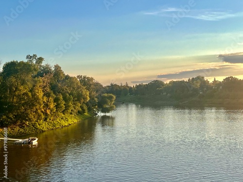 sunset over the lake