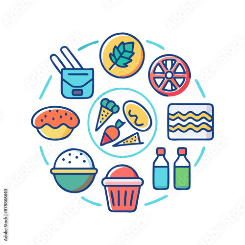 Food vector icon collection