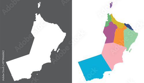 Oman map. Map of Oman in set