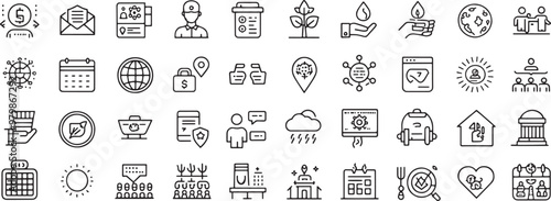 vector Corporate Governance Vector Line Icon Set and transference background