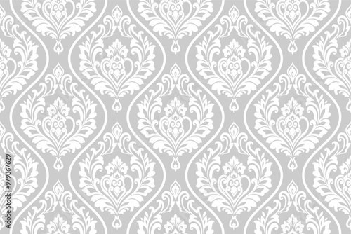 Damask seamless vector background. baroque style pattern. Graphic ornate pattern for wallpaper, fabric, packaging, wrapping. Damask flower ornament.