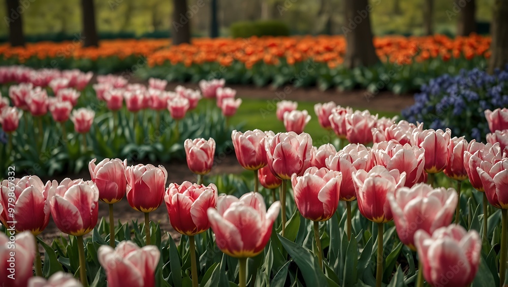 Swaying tulips in the spring breeze at Keukenhof Swaying tulips in the spring breeze at Keukenhof