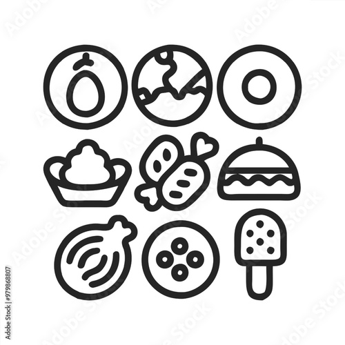 Food vector icon collection