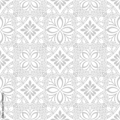 Abstract geometric floral seamless pattern. Modern stylish texture repeating. Vector background.