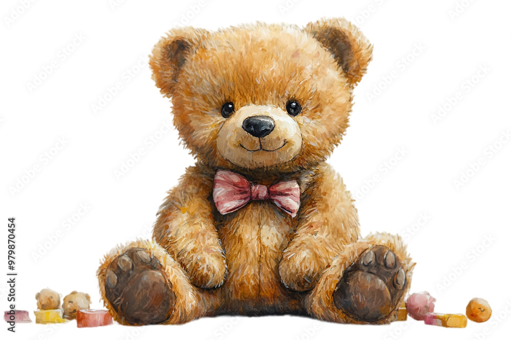 Fototapeta premium a teddy bear wearing a bow tie. 