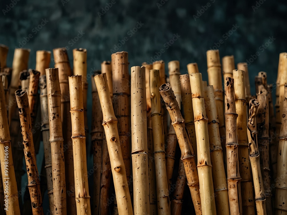 Textured surface of dried bamboo stalks in detail. Textured surface of dried bamboo stalks in detail.