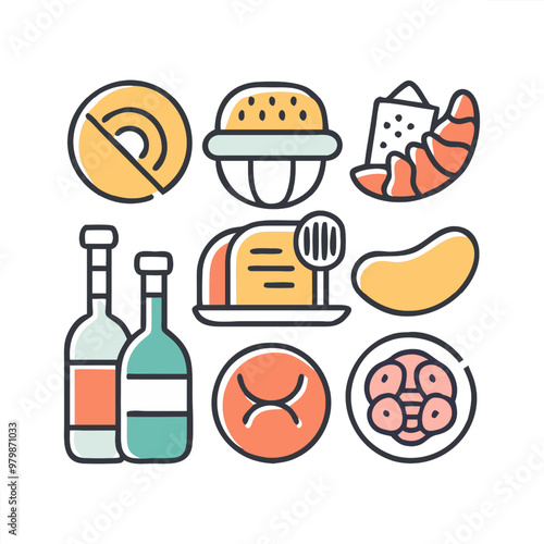 Collection of food vector icon designs