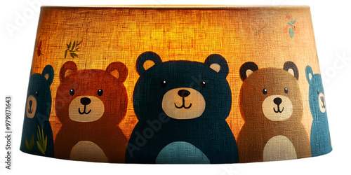 a group of bears painted on a wall.  photo