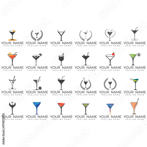 Vector Simple Logo Cocktail