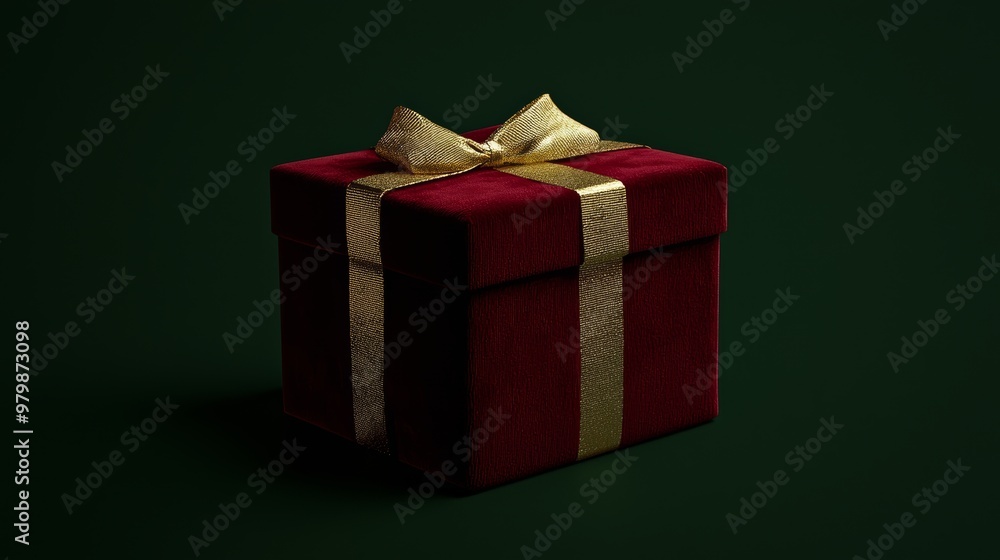 Luxurious Red Velvet Gift Box with Gold Ribbon for Festive Celebrations and Elegant Occasions Luxurious Red Velvet Gift Box with Gold Ribbon for Festive Celebrations and Elegant Occasions