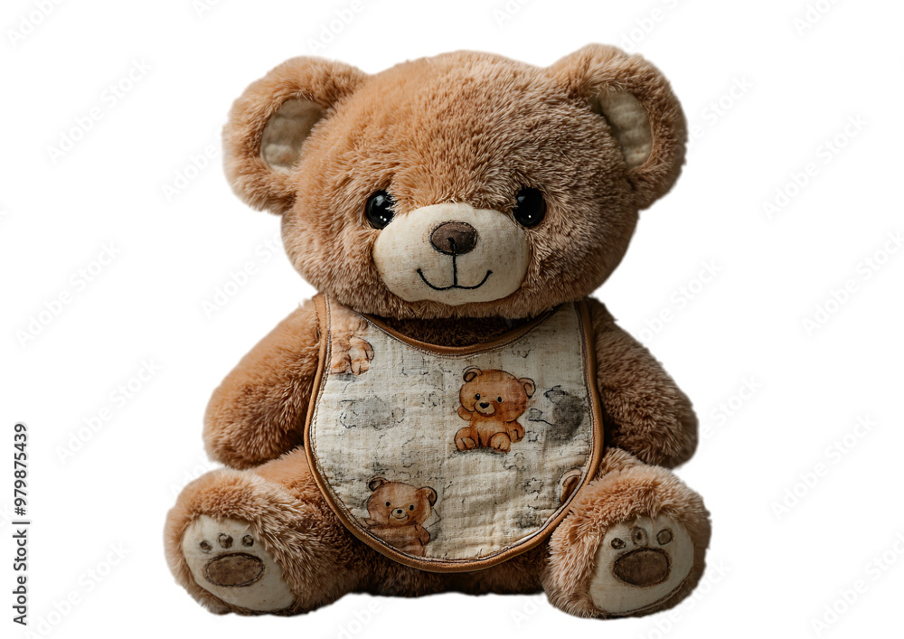 Obraz premium a teddy bear with a bib. 