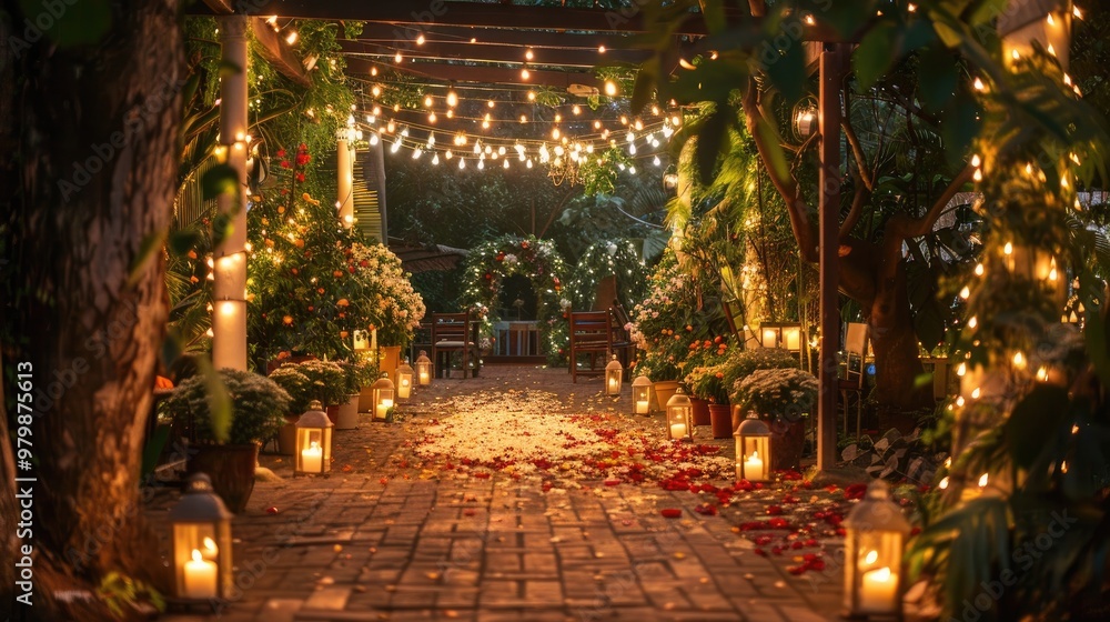 Obraz premium Decorations for engagement featuring available space for names