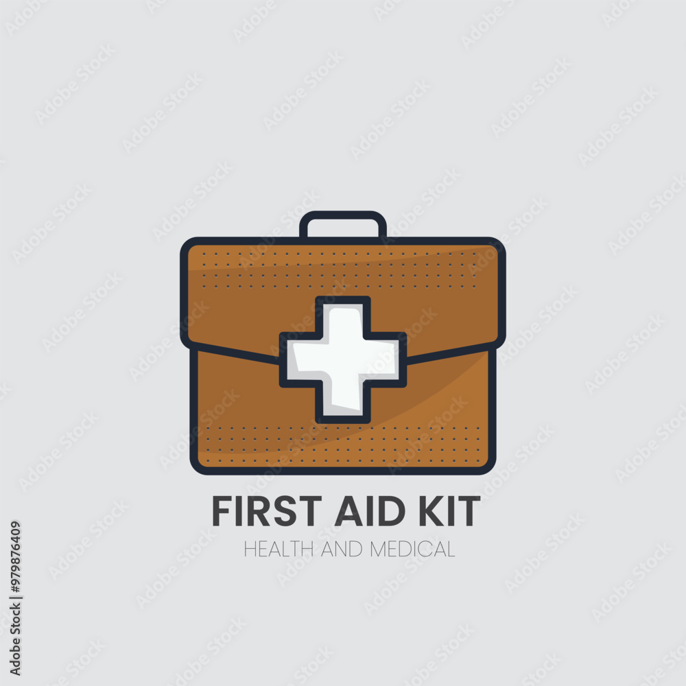 Fototapeta premium Emergency First aid kit with medicine box care and rescue,