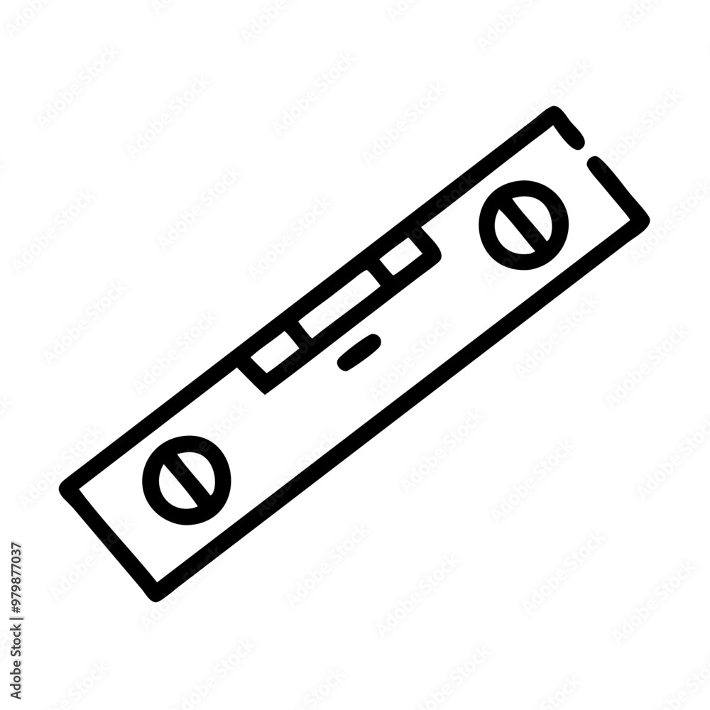 Spirit level icon, black line style with copy space