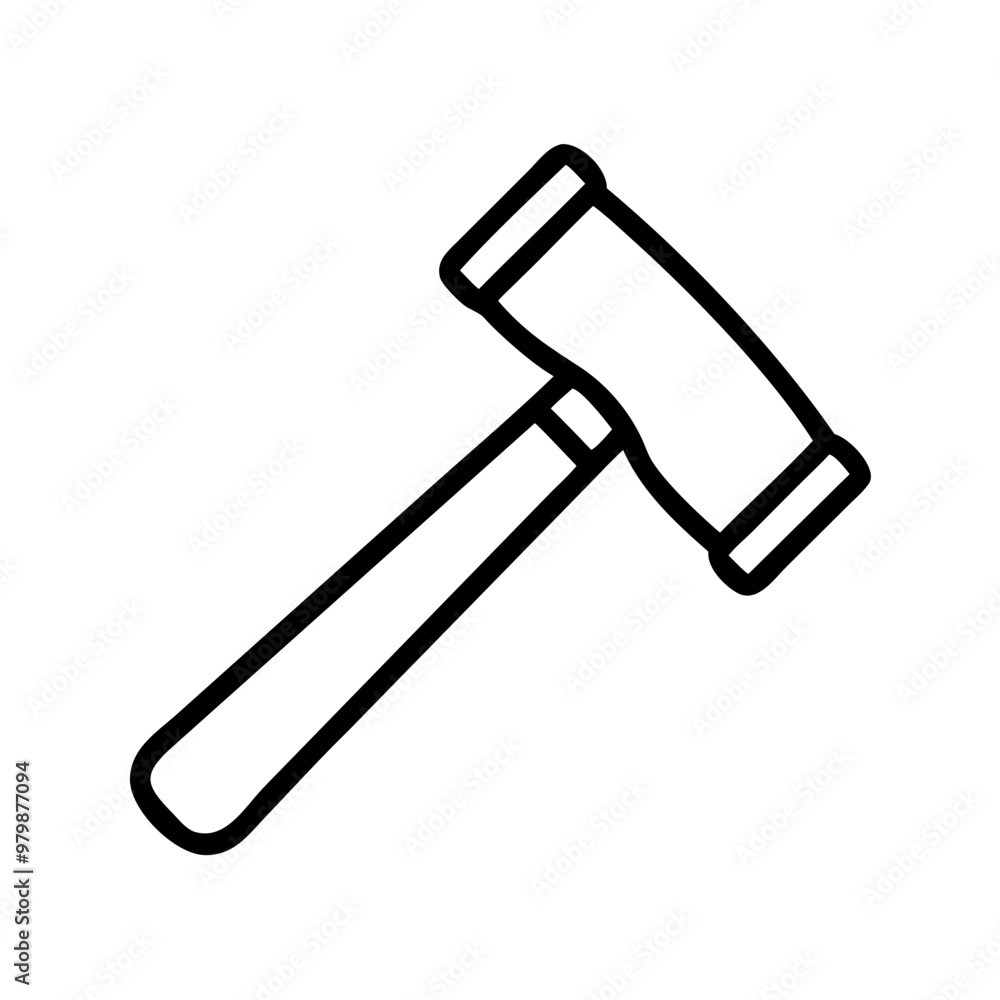 Hammer icon, black line style with copy space Hammer icon, black line style with copy space