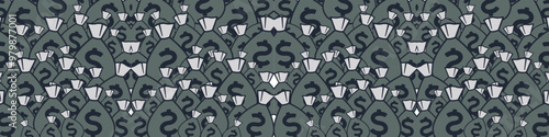 Dollars Money bag filled Pattern Design. 