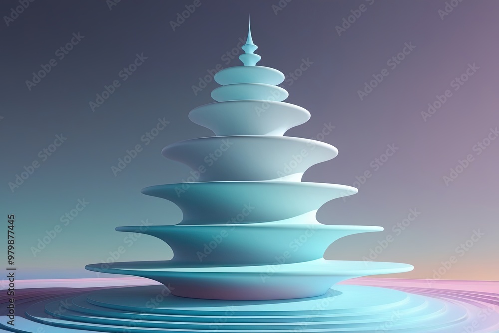 Ethereal Gradient Designs with Surreal Three-Dimensional Layered Forms Ethereal Gradient Designs with Surreal Three-Dimensional Layered Forms