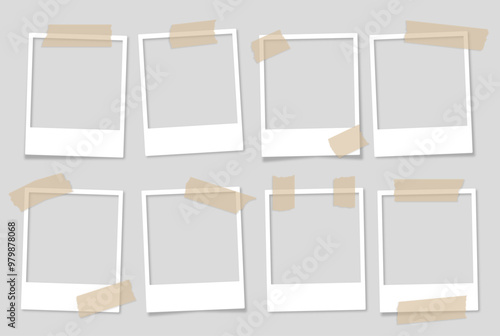 polaroids  tape empty transparent background
