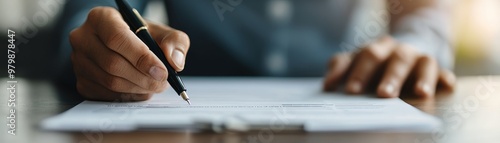 CloseUp Hand Signing Contract Business Agreement Concept