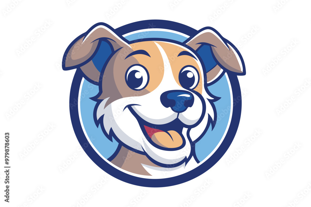 dog's head with cawaii smile inscribed F.eps dog's head with cawaii smile inscribed F.eps