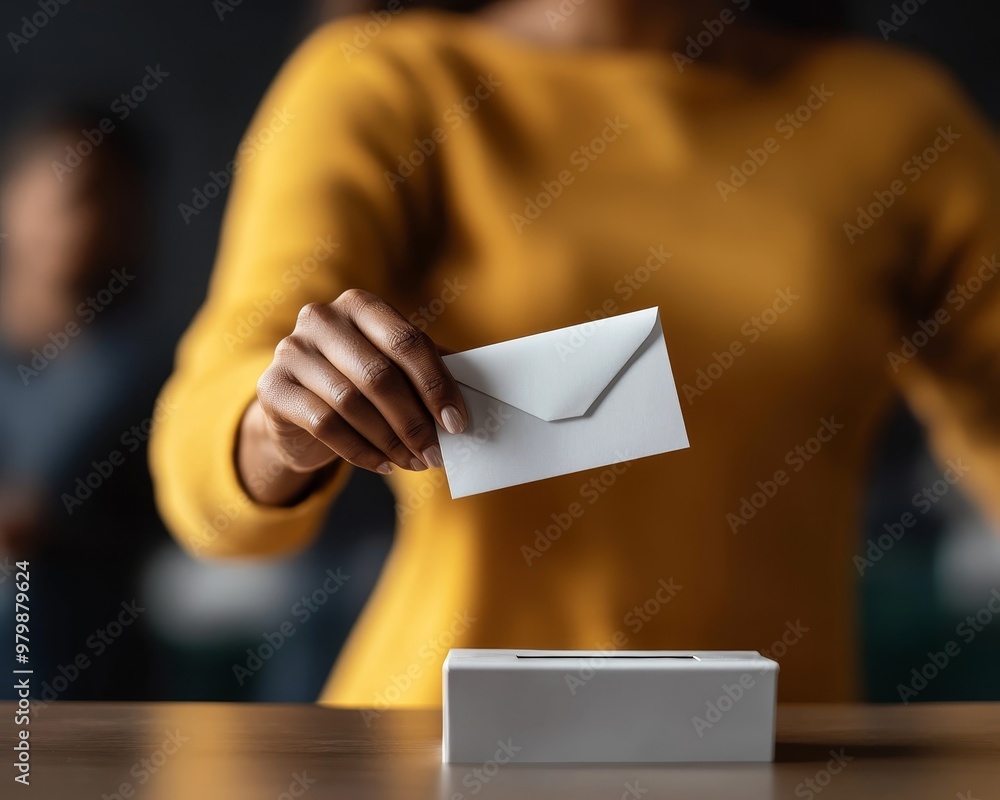 Golden Blur Casting a Vote a Study in Focus and Democracy Golden Blur Casting a Vote a Study in Focus and Democracy