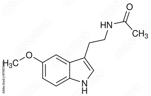 Melatonin Chemie Strukturformel Vektor