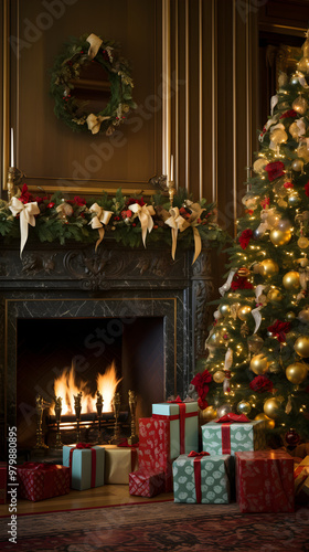 A Beautifully Decorated Living Room Filled with Festive Cheer - A Perfect Symbol of Holiday Decorations