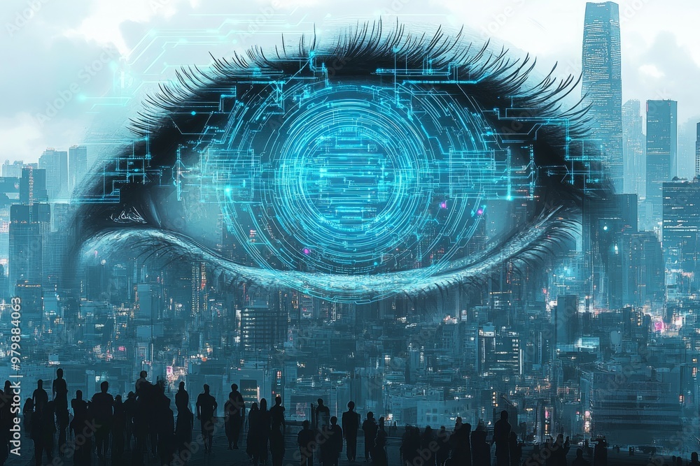 Fototapeta premium Eyes of the Algorithm, Digital Rights and Ethical AI