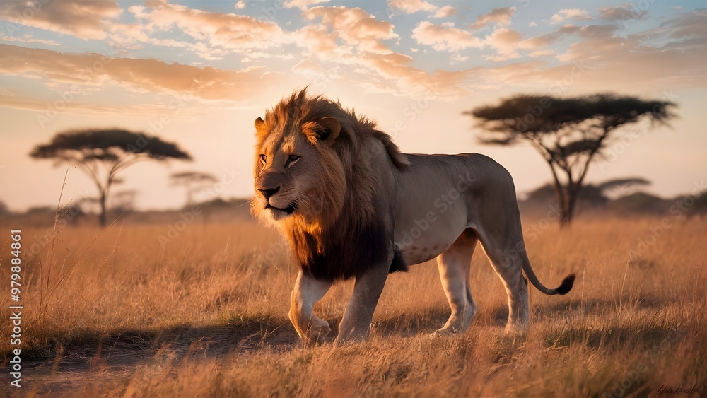 Majestic Portraits of a Lion, generative AI