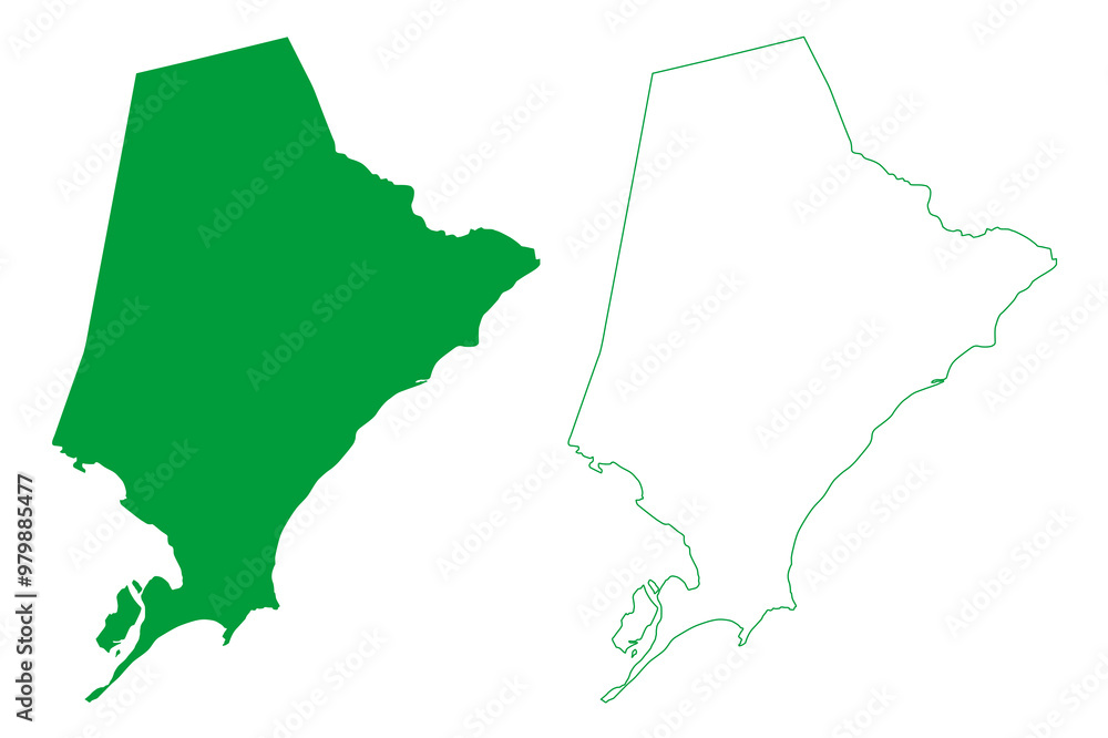 Obraz premium Maceio municipality (Alagoas state, Municipalities of Brazil, Federative Republic of Brazil) map vector illustration, scribble sketch Macaio map