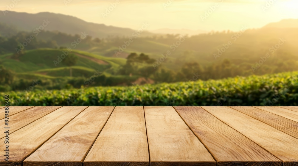 An earthy wooden table against a blurred green landscape, perfect for showcasing herbal teas, fresh produce, or sustainable products. An earthy wooden table against a blurred green landscape, perfect for showcasing herbal teas, fresh produce, or sustainable products.