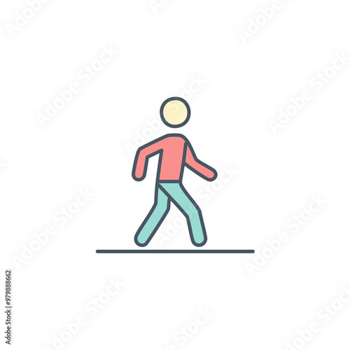 Walking Person Icon in Minimalist Style