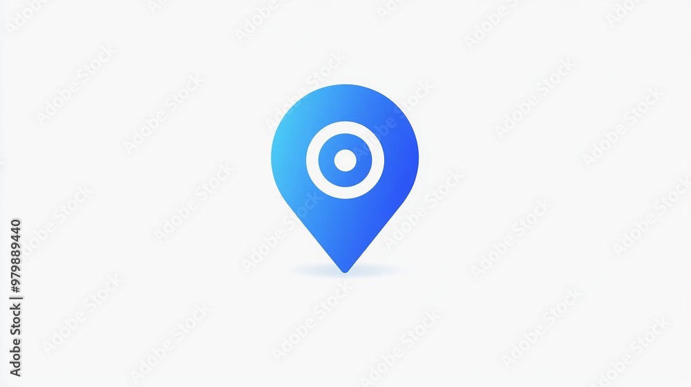 Blue pin icon with a round cutout represents location and navigation. Ideal for maps, travel guides, geolocation apps, tourism, and directions. Clean, minimalist vector style. Blue pin icon with a round cutout represents location and navigation. Ideal for maps, travel guides, geolocation apps, tourism, and directions. Clean, minimalist vector style.
