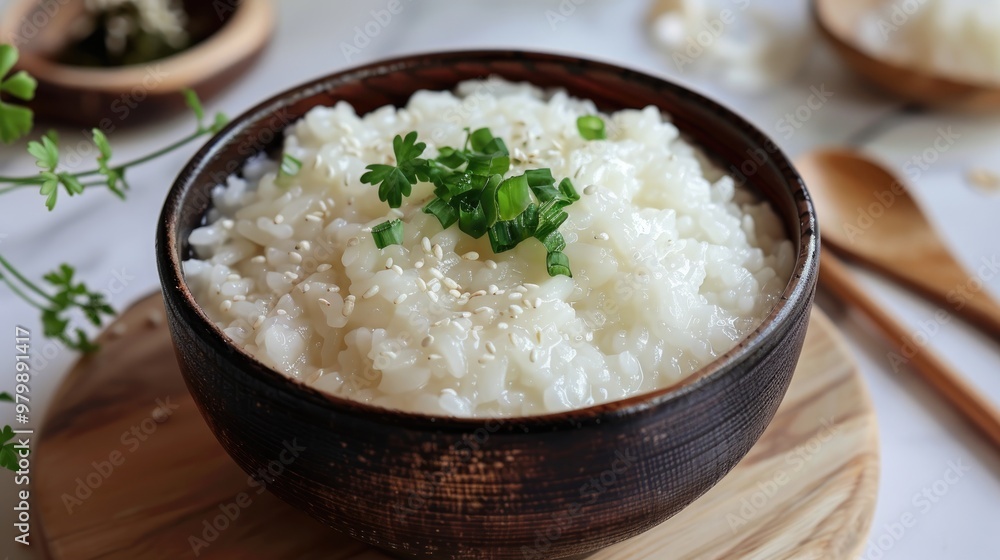 Instant Japanese rice porridge made from dried food Instant Japanese rice porridge made from dried food