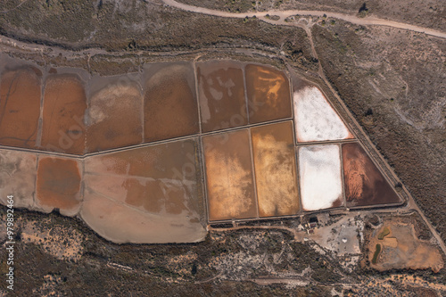 Aerial view of the Rasall salt flats, in Murcia. photo