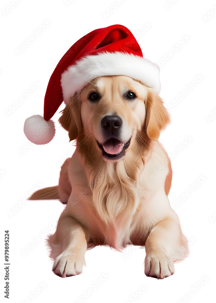 Cute dog wearing a santa hat. Christmas, holidays, new year concept png isolated on transparent background Cute dog wearing a santa hat. Christmas, holidays, new year concept png isolated on transparent background