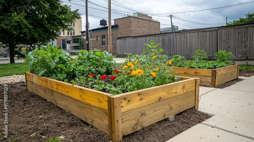 Vibrant community garden flourishing in the city