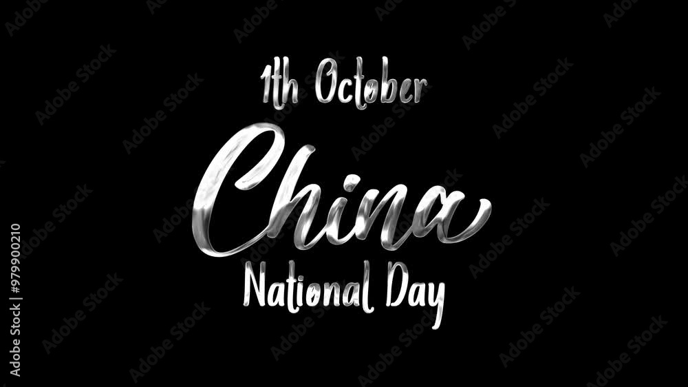 China National Day Text Animation on Silver Color. Great for China National Day Celebrations, for banner, social media feed wallpaper stories. China National Day Text Animation on Silver Color. Great for China National Day Celebrations, for banner, social media feed wallpaper stories.