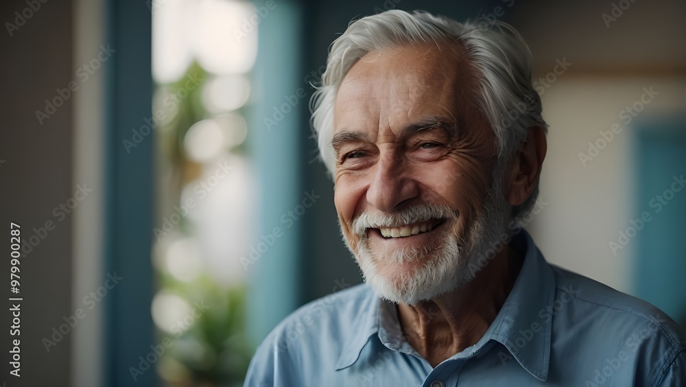 Portrait of a Smiling Elderly Man in Natural Light Portrait of a Smiling Elderly Man in Natural Light