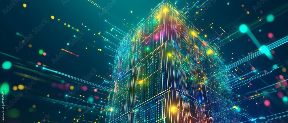 Fototapeta premium Digital Backbone, Cloud Computing and Digital Infrastructure