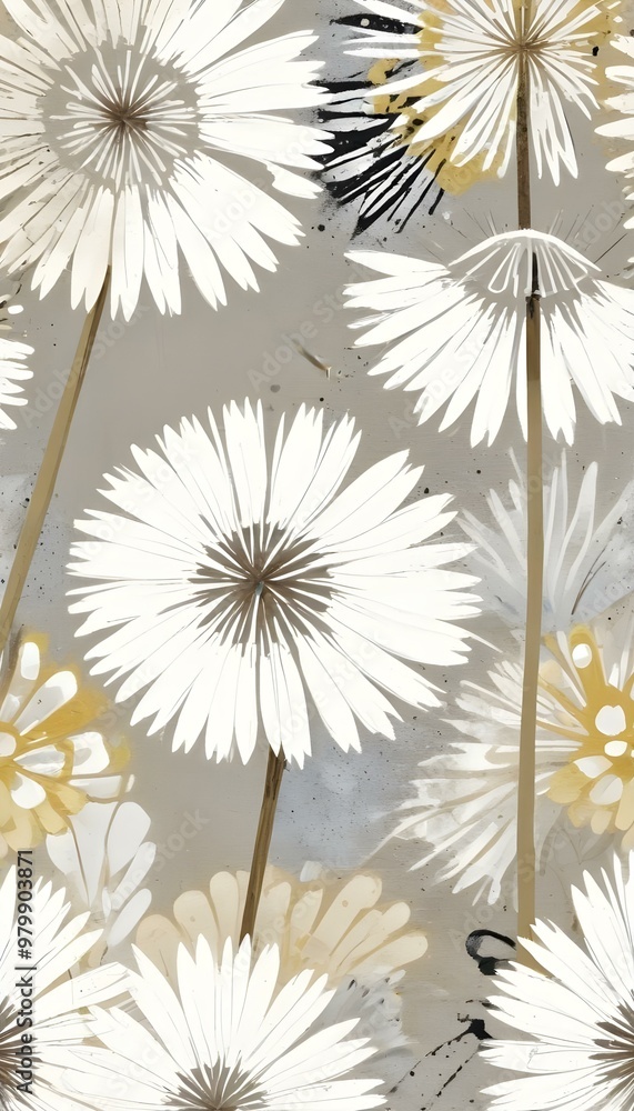 abstract painting dandelion flower abstract painting dandelion flower