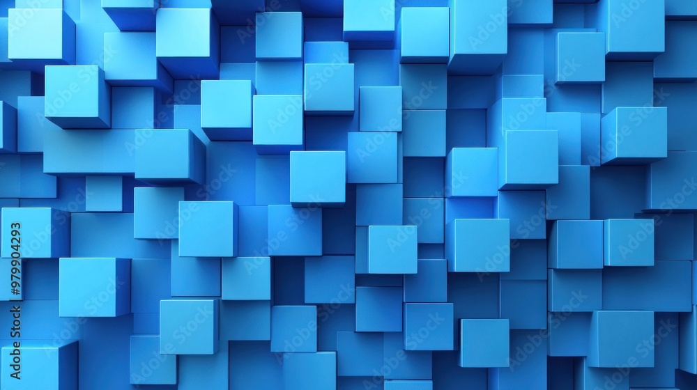 Abstract Blue Cube Pattern Abstract Blue Cube Pattern