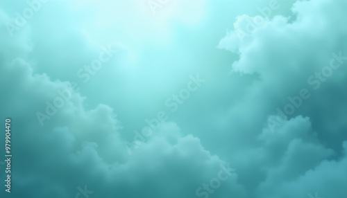 floating ethereal fog in soft turquoise, abstract serene scene