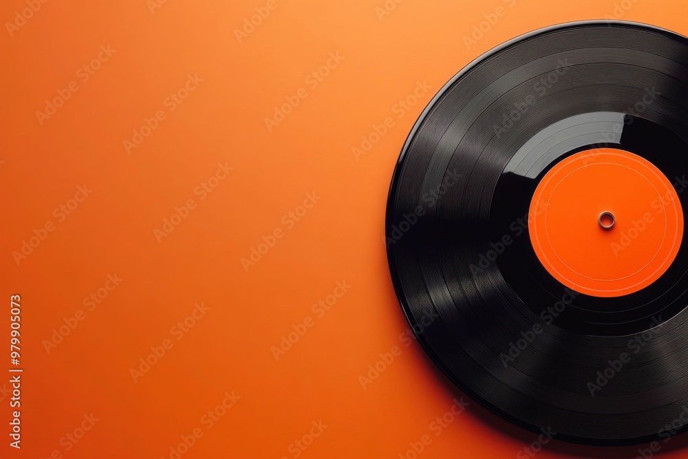 Fototapeta premium Retro Vinyl Record Player with Minimalist Design. Generative ai