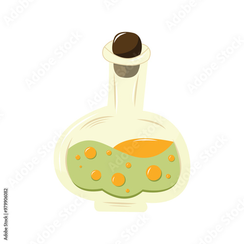 Magic potion. Halloween, autumn concept. Isolated illustration for card, postcard, cover. EPS 10