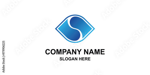 company logo with combination of S eyes,premium vector