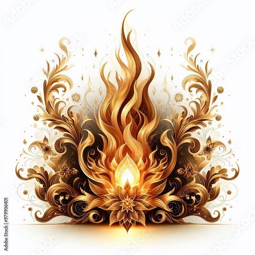 Hintergrund, Wallpaper goldene Flammen photo